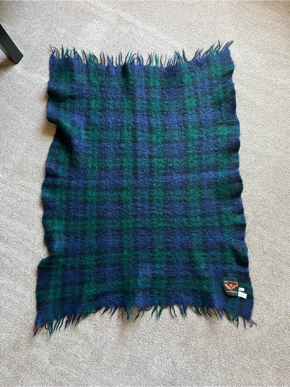 VTG 70’s Creagaran Scottish Woven Mohair Blend Blanket